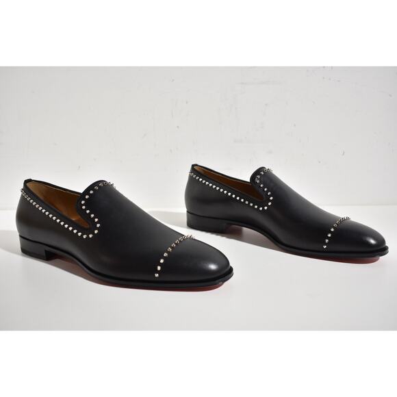 Christian Louboutin Dandy Cloo Flat Black Calf Leather Spike Dress Loafer 42 9 main image 8